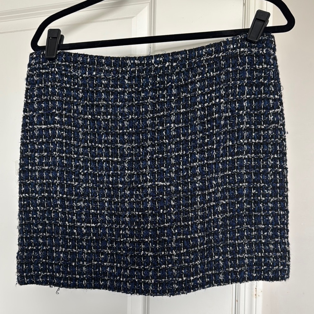 Chic Blue and White Mini Pencil Skirt for Work